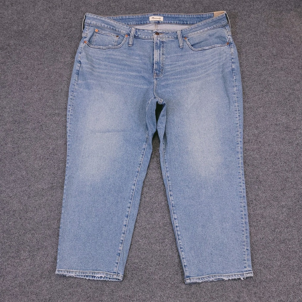 NWT Madewell Curvy Mom Jean Women 24W (48x26) High Rise Stretch Light Distressed